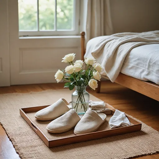 Thoughtful house slippers for guests in refined guesthouses